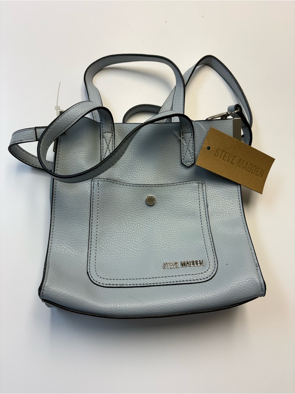 Steve Madden Pale Blue Leather Crossbody Bag
